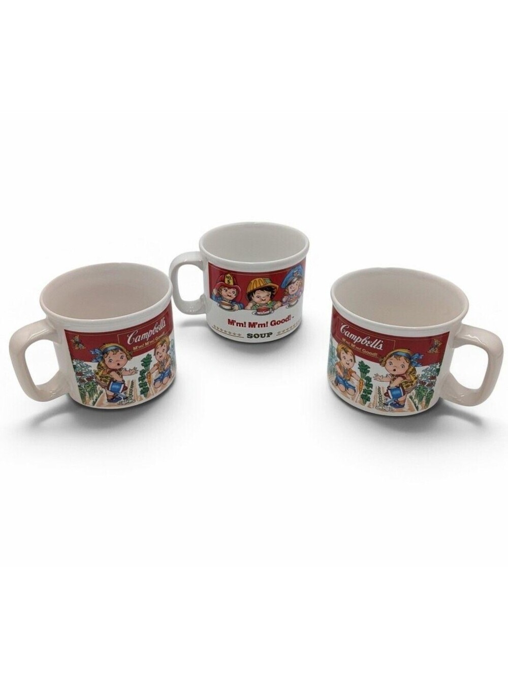 Westwood Campbell's Kids Soup Mugs Set Of 3 24 Oz Ceramic Vintage Retro Art